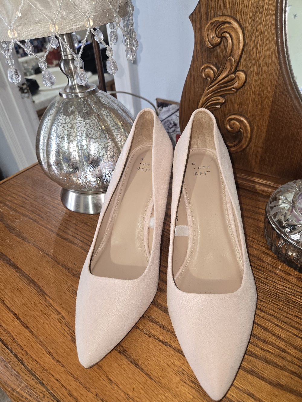 a new day Blush Pointed Toe Suede Pumps